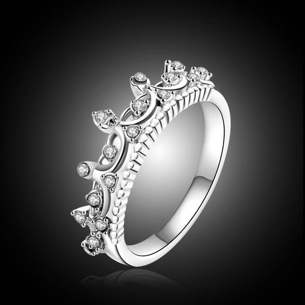 ring goldene prinzessin krone bunte braut rosa frauen crystal finger