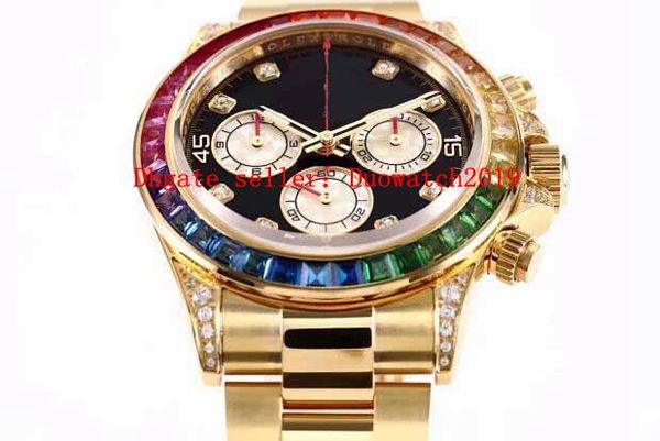 

men's super luxury quality watches automatic bl cal.4130 eta movement chronograph diamond bezel 116599 rbow cosmograph 18k wristwatches, Slivery;brown