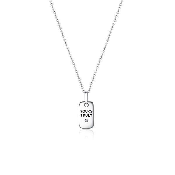 

casual sports small silver pendant necklace 925 sterling silver ms. square letter necklace personality trendy neutral jewelry