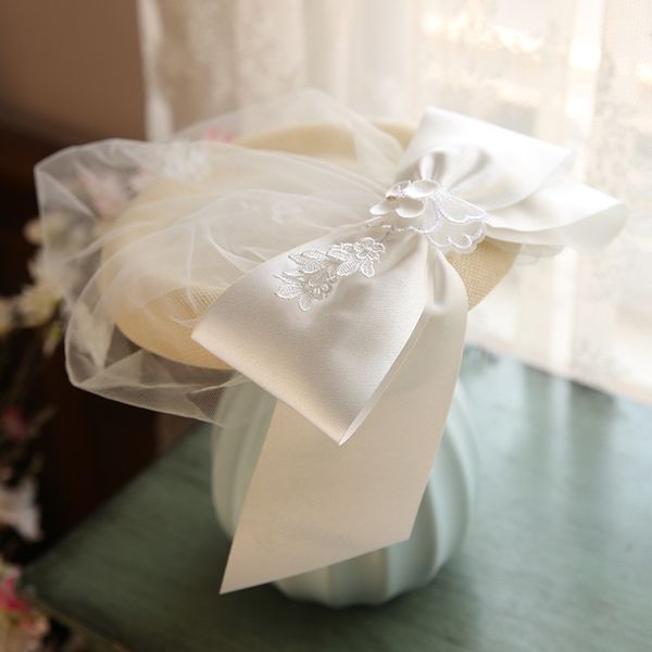 

2020 british ladies formal small hat elegant studio banquet headwear french evening dress hat evening dress veil, Blue;gray