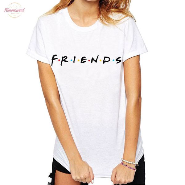 

summer plus size women t shirt friends letter print casual short sleeve harajuku vogue tee fashion friends tv tshirt, White