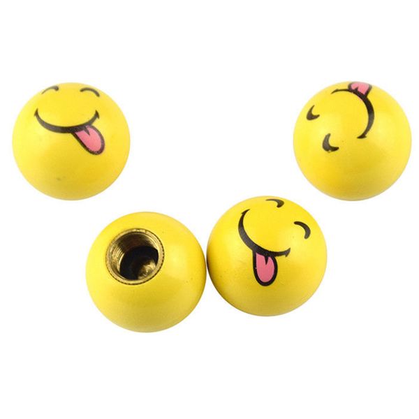 

4x smile face car bike motorcycle tyre tire wheel valve caps dust covers
