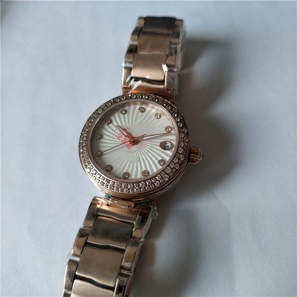 

new style watch automatic movement diamonds bezel wristwatches for women fashion dress watch om39, Slivery;brown