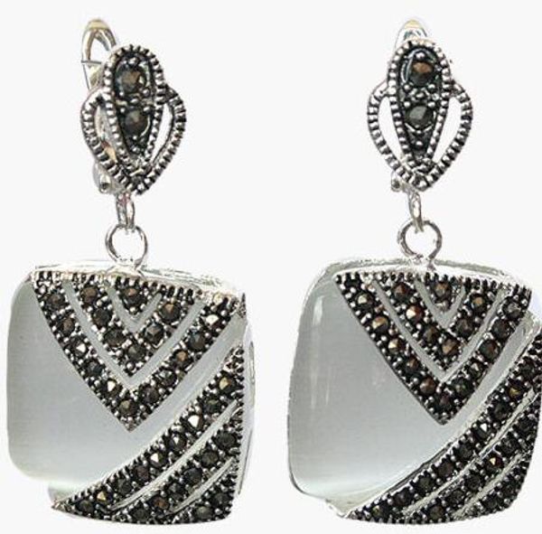 

elegant lady 925 clear silver hook of marcasite earrings 1 ", Golden