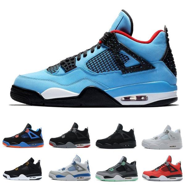 

new 4 men basketball shoes sneakers black yellow white cement pure money bred royalty game royal 4s sports shoes us 7-12 17