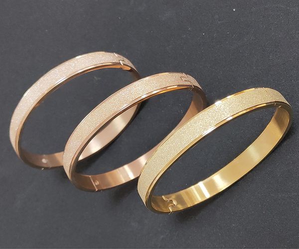 

2019 sparkle glitter stainless steel women bangle sand finish bangle, Black