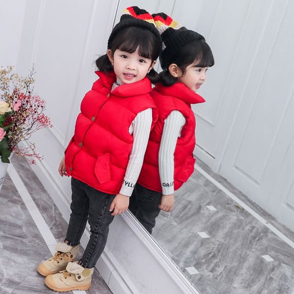 

baby clothes 1-6t vest waistcoat boys and girls fashion casual thick warm stand collar coat spring and winter 1, Blue