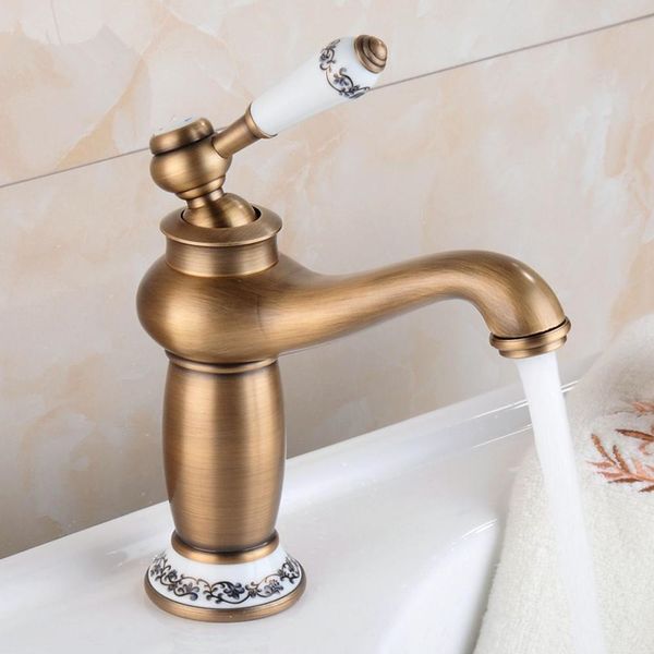 

bathroom faucet antique bronze finish brass basin sink solid brass faucets single handle water mixer taps bath crane