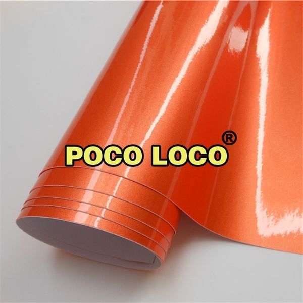 

bright orange glossy vinyl film automotive car vinyl wrap paint protective foil self-adhesive for car interior exterior