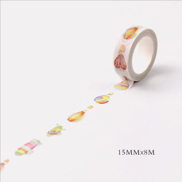 

оптовая продажа-2016 1.5 см*8 м горячий воздушный шар васи лента diy украшения скрапбукинг планировщик клейкая лента клейкая лента этикетка