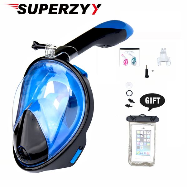 

2019 full face diving mask snorkeling mask set anti-fog breathing 180 panoramic wide view scuba swmiming