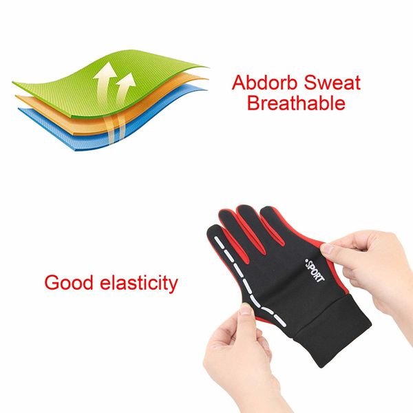 

spring warm outdoor sports gloves cycling running riding driving full finger gloves breathable durable men women gloves, Black