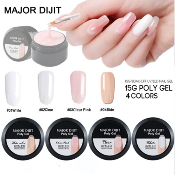 New Arrival 15ML Crystal Polygel Camouflage Colors Fiber Glass Hard Jelly Quick Building Nail Extend Poly Gel