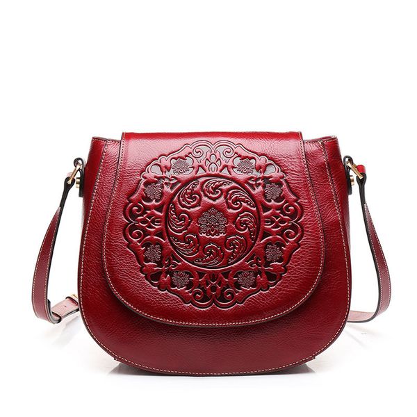 

2020 summer real leather saddle bags first layer cow leather handbag one shoulder messengers bags