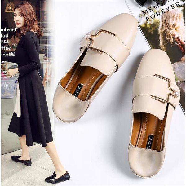

women flats leather shoes fashion slip on loafers ladies shallow moccasins casual shoes mules female summer loafers ballet flats, Black
