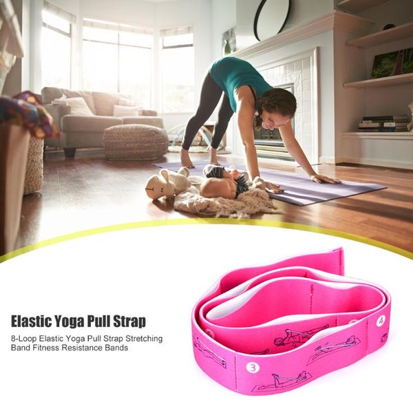 

portable 8-loop elastic yoga pull strap enhance muscle coordination stretching band exercise fitness resistance bands