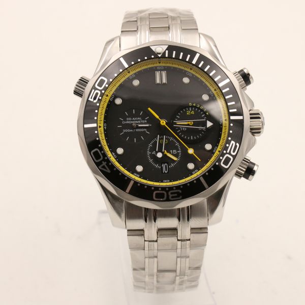 

omge luxury swiss brand designer men's leather watch automatic mechanical sea planet ocean co-axial professional fashion sport watches, Slivery;brown