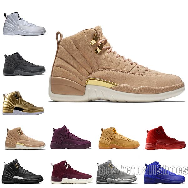 

2020 12 12s men basketball shoes sunrise bordeaux dark grey wolf flu game the master taxi playoffs french blu