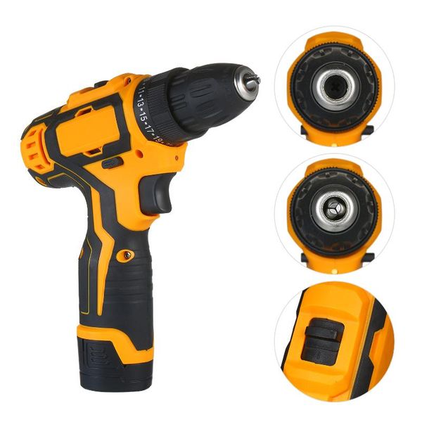 

18v cordless drill driver 25+1 torque setting compact drill with 6a li-ion battery 2-variable speed 3/8-inch keyless chuck