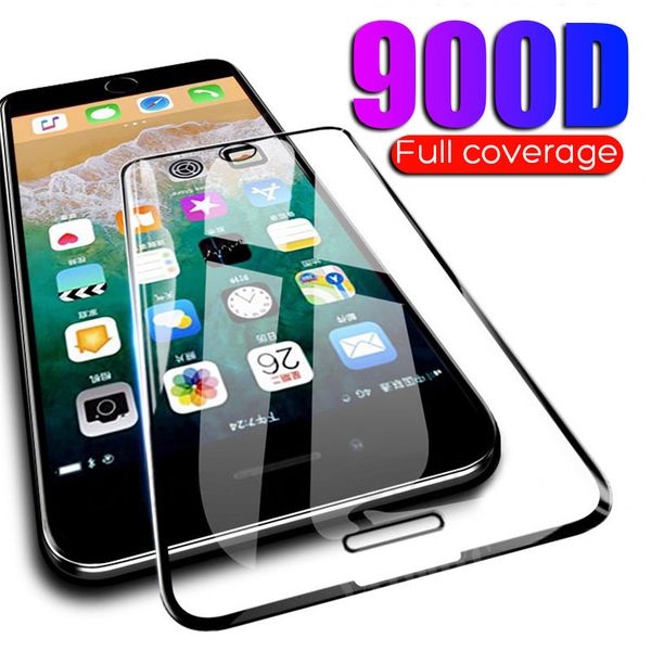 

vidrio templado de cubierta completa 900d para iphone 11 pro x xr xs max glass para iphone 6 6s 7 8 plus, vidrio protector de pantalla