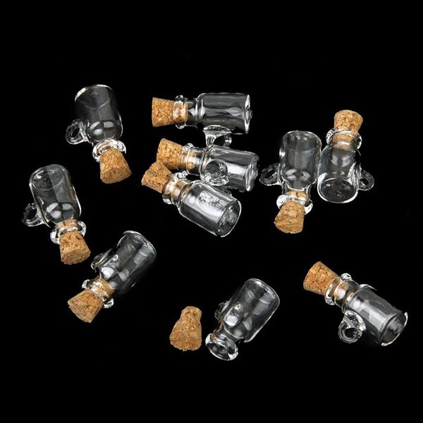 

easy-10 pcs mini wish bottle kettle glass shape cork bottle