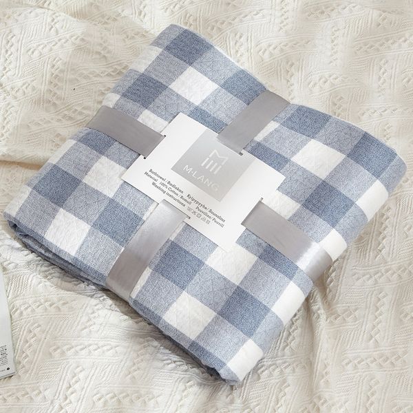 

cotton gauze towel blanket plaid for baby bedsheet newborn summer wraps kids school bed cover outdoor comforter