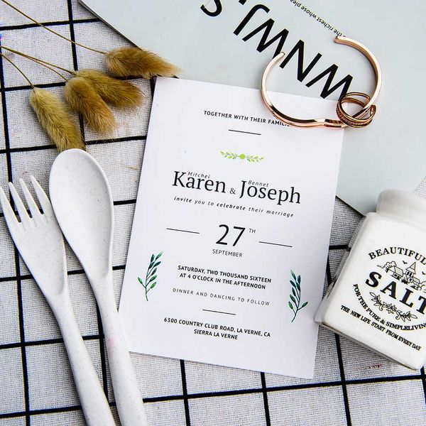 

c25-wedding invitation card, customized invitation card, high-end paper table arrangement simple style