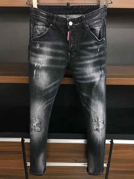 

2019 autumn and winter men's clothing korean version of the trendy men's black ground white complex washing good version of the mi, Blue