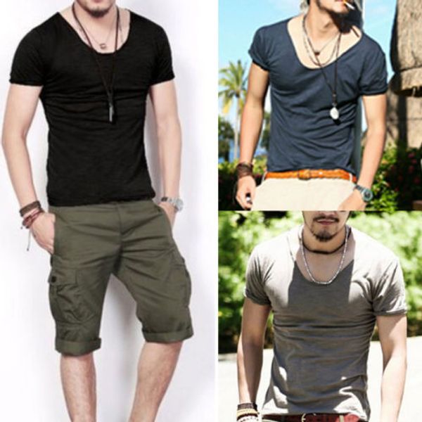

мода мужчины повседневная футболка с коротким рукавом формальный slim fit рубашка топы футболка, White;black