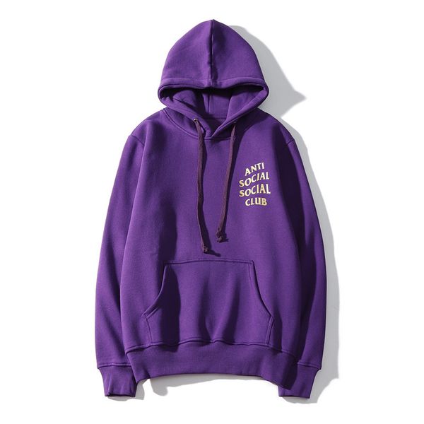 

thick hoodie male designer embroidery men sweatshirt loose purple pullover plus velvet letter print sweater coat, Black
