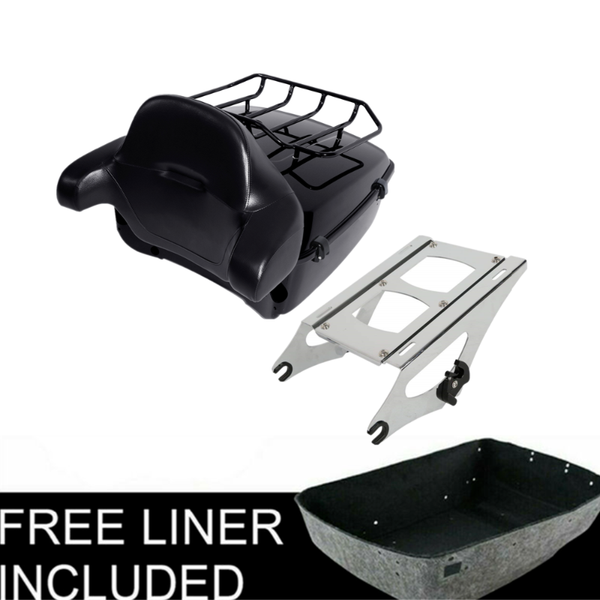

motorcycle king pack trunk mount luggage rack backrest for tour pak touring 14-up