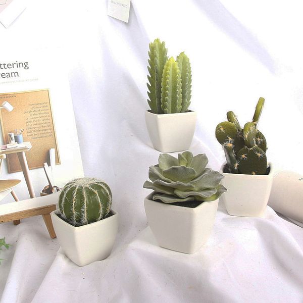 2020 Mini Artificial Cactus Potted Succulent Plants Table