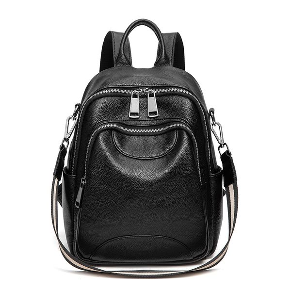 

backpack women soft leather backpack luxury anti theft black travel mochila feminina school bags korean