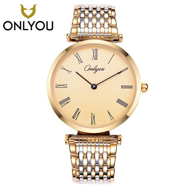 

onlyou clock women watch stainless steel watches 81099 g, Slivery;brown