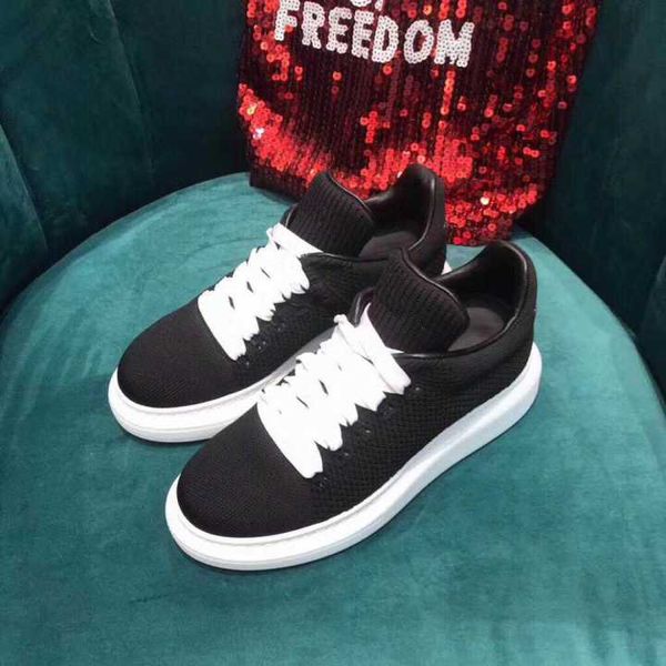 

2019 new mens womens casual shoe beautiful platform casual sneakers designers shoes leather solid colors dress shoe 35-45, Black