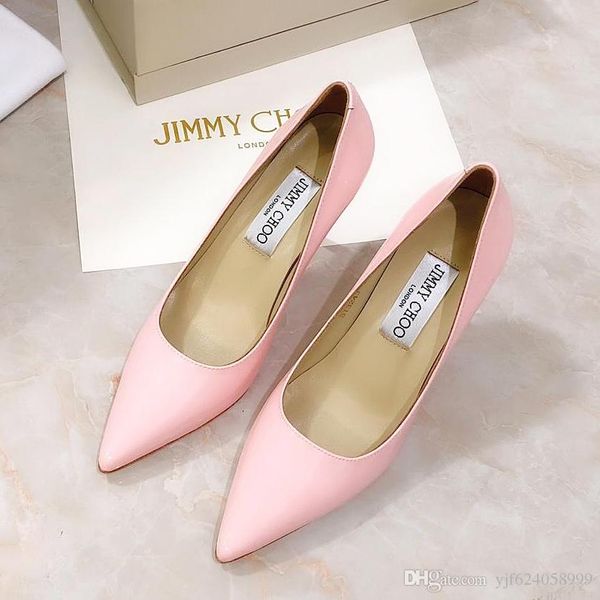 

2019 new beauty ladies patent leather high heels round head pointed drawer three color nude color female wedding dress shoes qr, Black