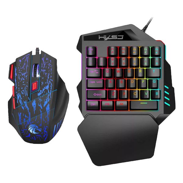 

one-handed 35 keys usb game keyboard + mouse gift for pc