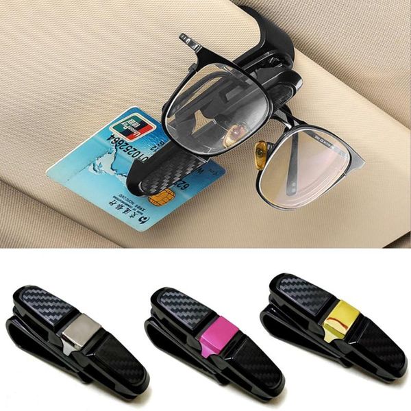 

carbon fiber spectacle frame car glasses double-ended clip built-in sponge rotation j99