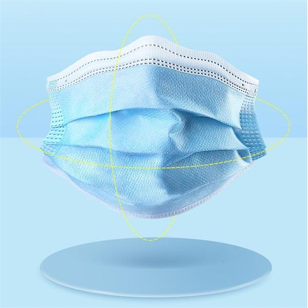 

facein stock fast shipping retail 50 1pcs non woven mask 3 layers dust proof safety work masks men women