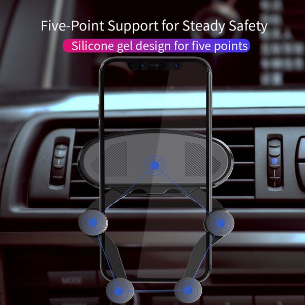 

Gravity Lock Car Holders In Car Air Vent Clip Dashboard Mounts No Magnetic Mobile Phone Holder Cell Stand Support Bracket For iPhone Samsung