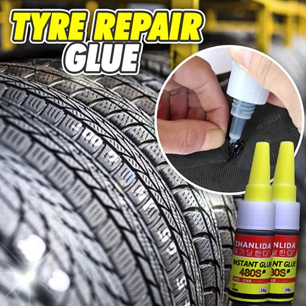 

2pc tire repairing glue rubber cement adhesive tire tube patching glue fast repair viscosity: 300 sealant