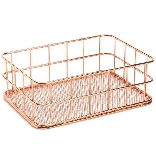 

storage basket metal wire bathroom shelves makeup organiser rose gold brush pen holder wire mesh bathroom toiletries storage bas storage bas