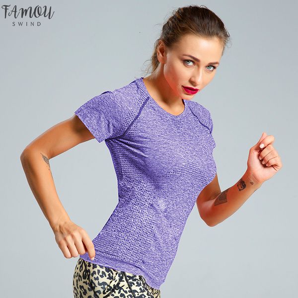 

women casual t shirt solid seamless t shirt women short sleeve fitness t shirt slim fit running women clothes, White