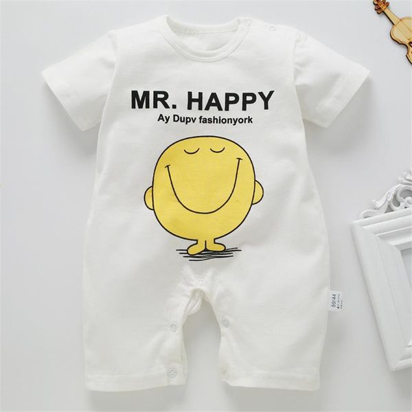 

лето new baby комбинезон с коротким рукавом для новорожденных infant baby boy девушка цельные скалолазание одежда мода мультфильм печатные, Blue