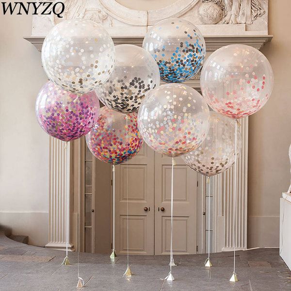 

36inch large balloon decor wedding confetti balloon for birthday party festival baby shower supplies clear latex inflatable ball