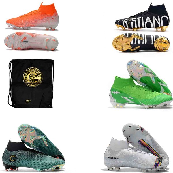 

mercurial superfly vi 360 elite fg kj 6 lvl up 12 soccer cleats mens women neymar cr7 high soccer shoes football boots 35-45