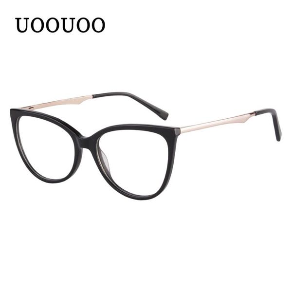 

uoouoo anti blue ray glasses spectacle glasses women acetate optical frame fashion eyewear women am66, White;black