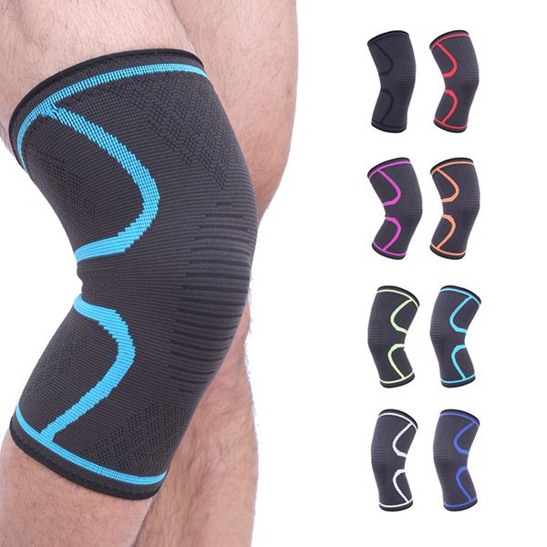 

1pc nylon elastic sports breathable knee brace support running joelheiras fitness knee pads sleeve protector, Black;gray