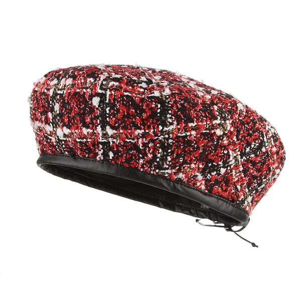 

мода берет женские зимние шапки женщины lattice flat cap британский открытый отдых восьмиугольная painter hat lady девушка, Blue;gray