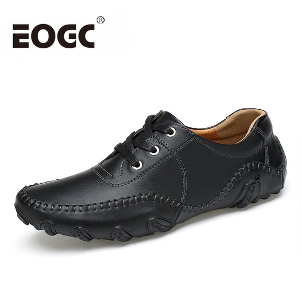 

size 46 british style men casual shoes for men walking shoes fashion four s flats soft loafers genuine leather, Black